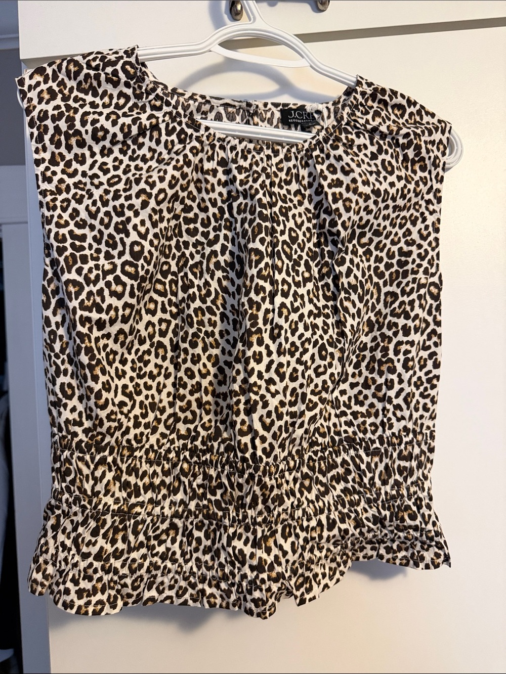 J. Crew Leopard Print Sleeveless Blouse in Brown and Black